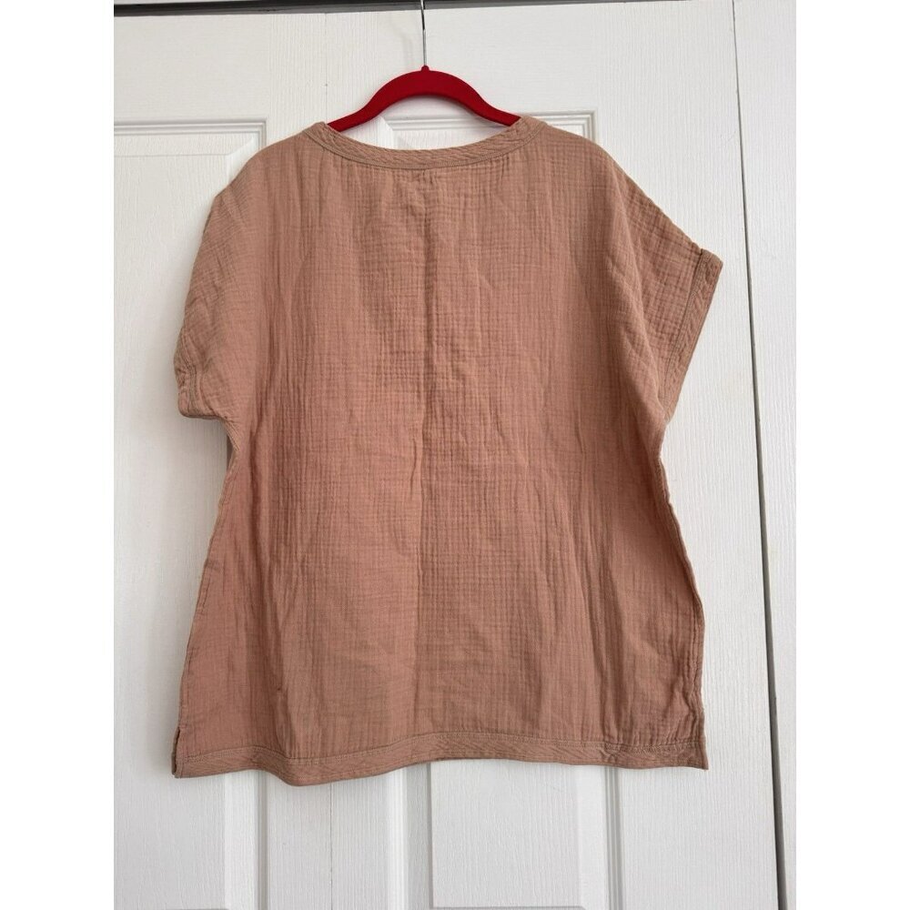 Faherty Women's Size Large Dream Cotton Gauze T-Shirt - Women's Tan Peach - Picture 7 of 7